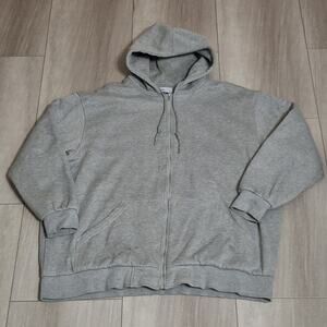 Old Mill Hoodie Mens XXL Gray Zip Up Thermal Lined Jacket Outdoor Sweatshirt.